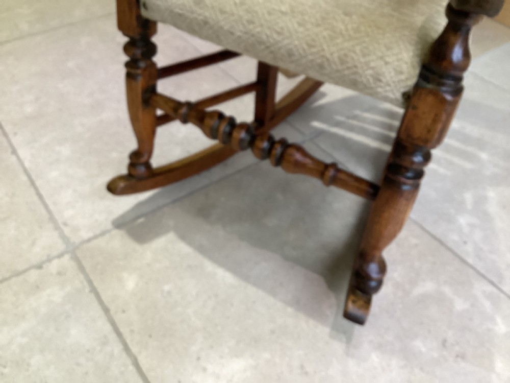 Victorian ladder back country oak rocking chair View III