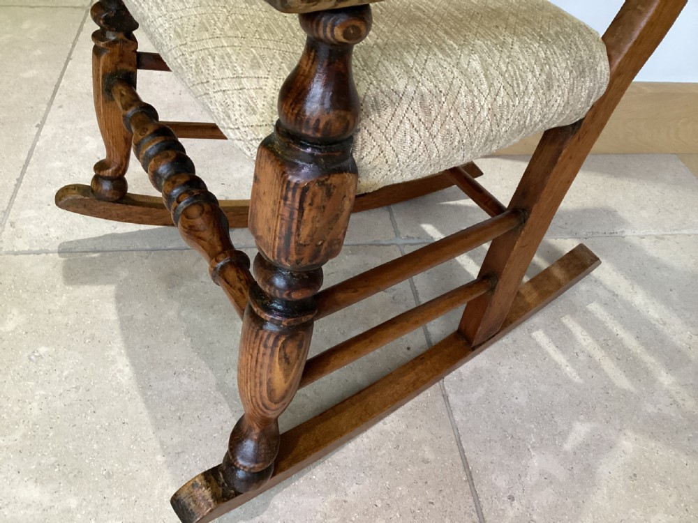 Victorian ladder back country oak rocking chair View VIII