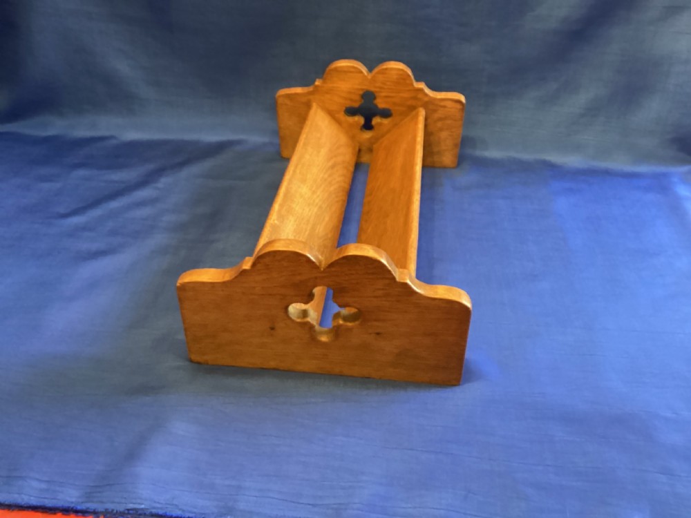 Antique Arts and Crafts oak book trough View II