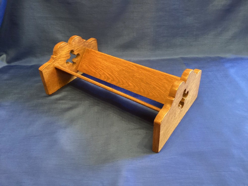Antique Arts and Crafts oak book trough View V