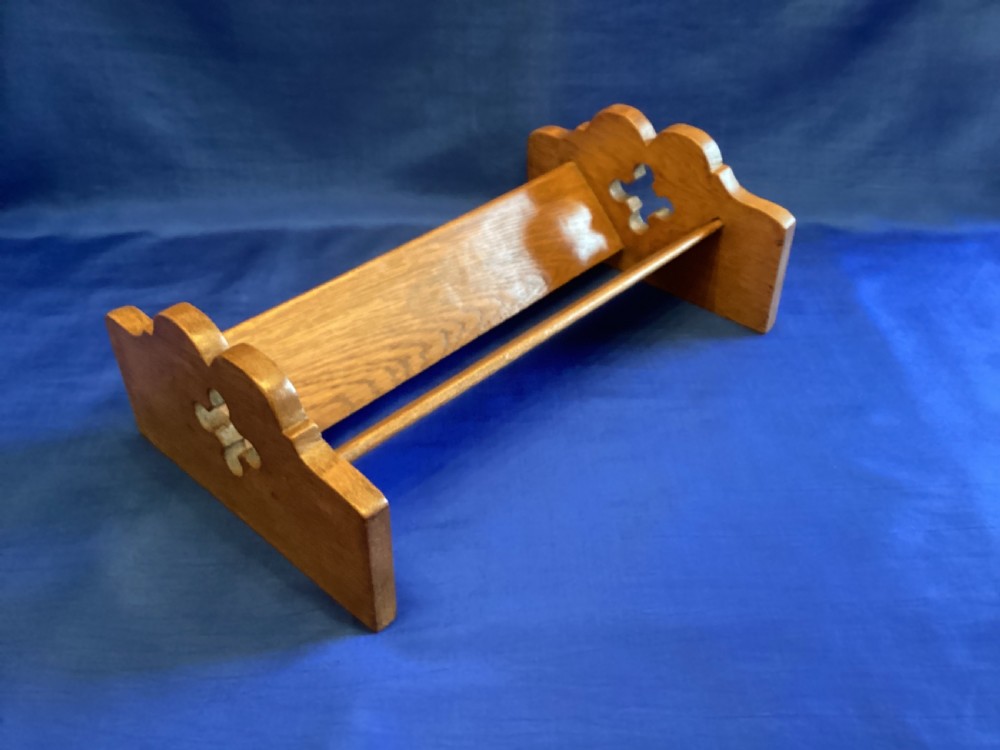 Antique Arts and Crafts oak book trough View VI