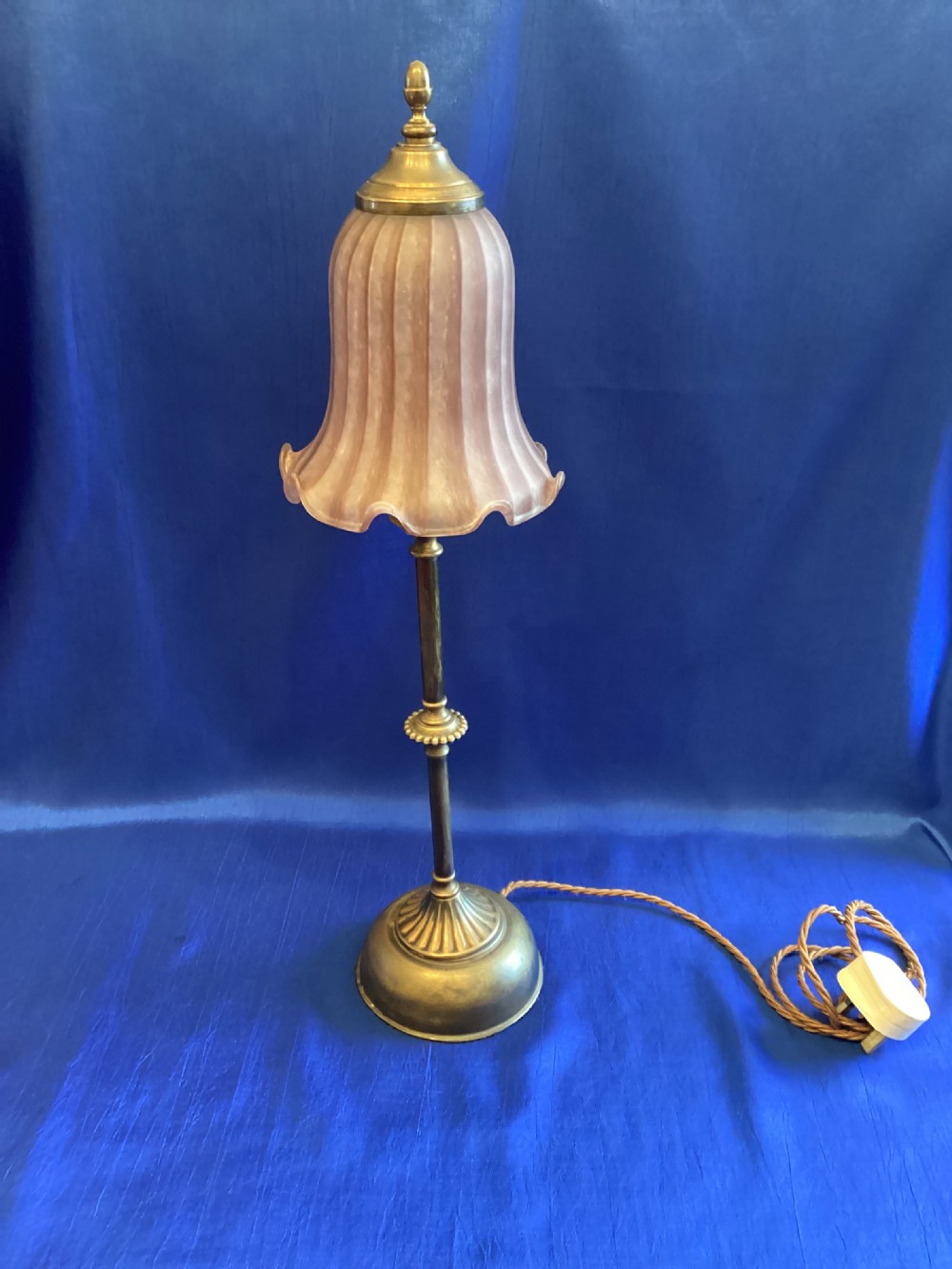 Edwardian brass table lamp 