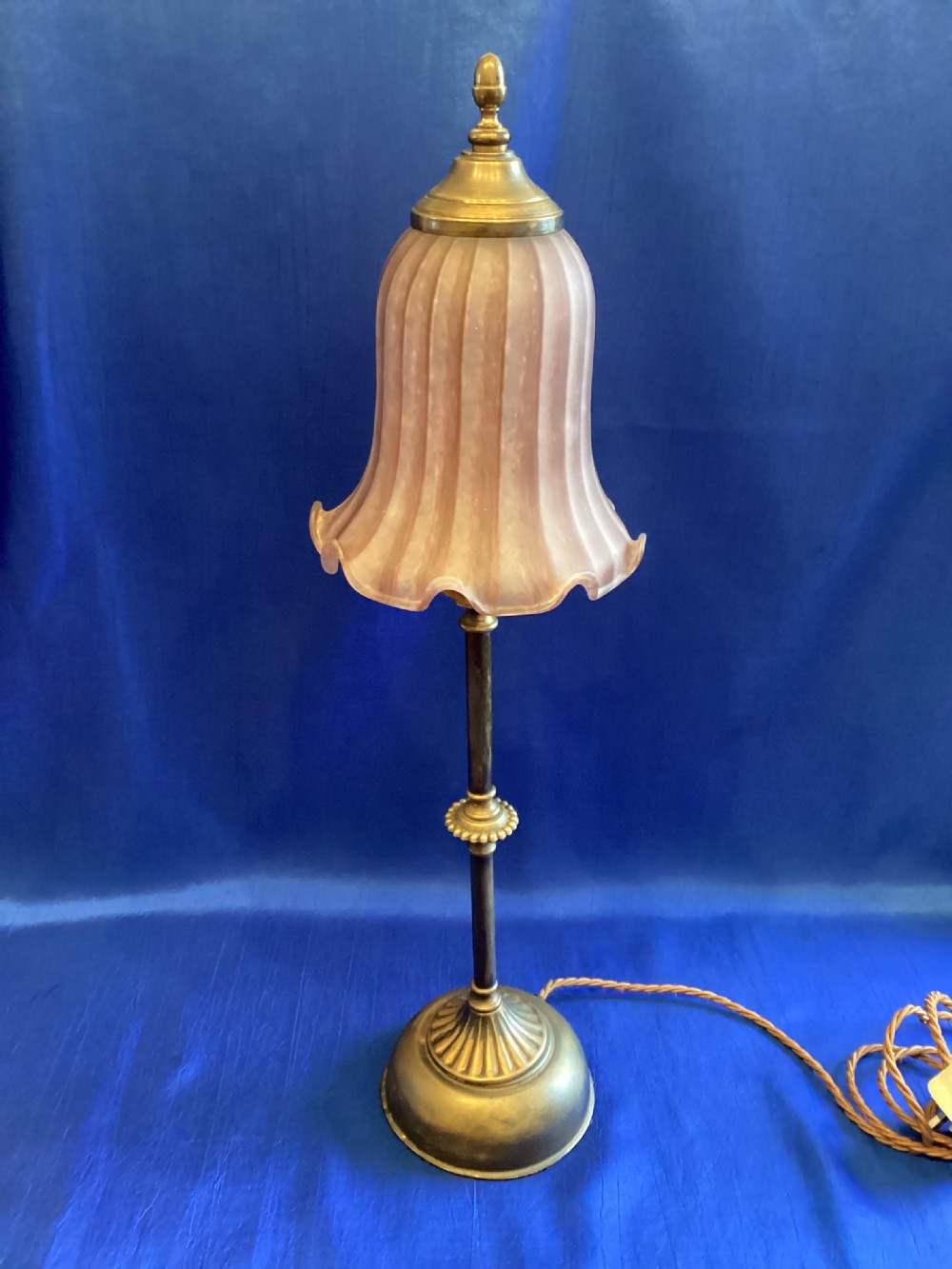 Edwardian brass table lamp  View II