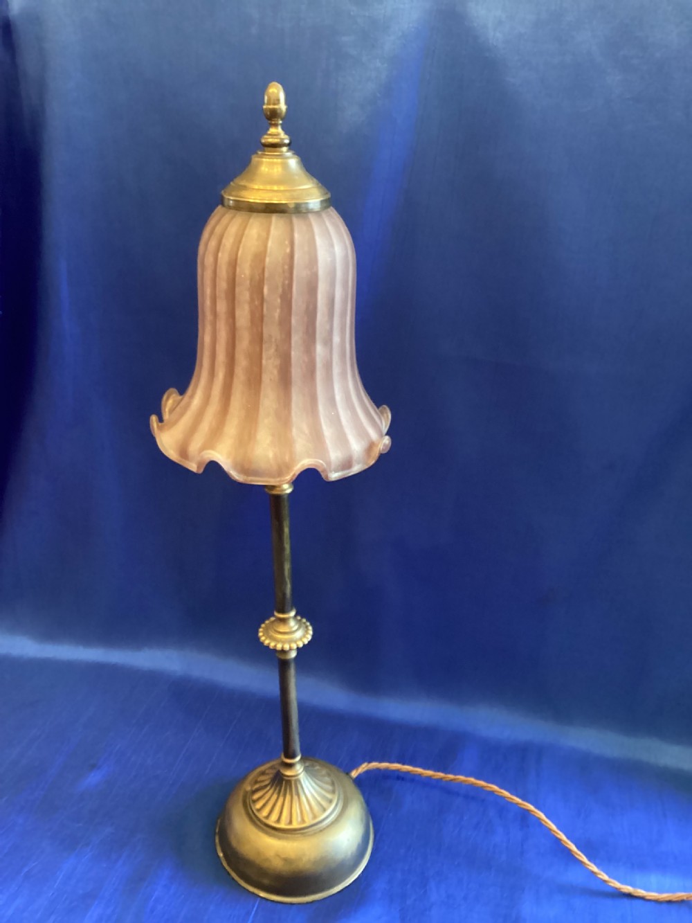 Edwardian brass table lamp  View IV