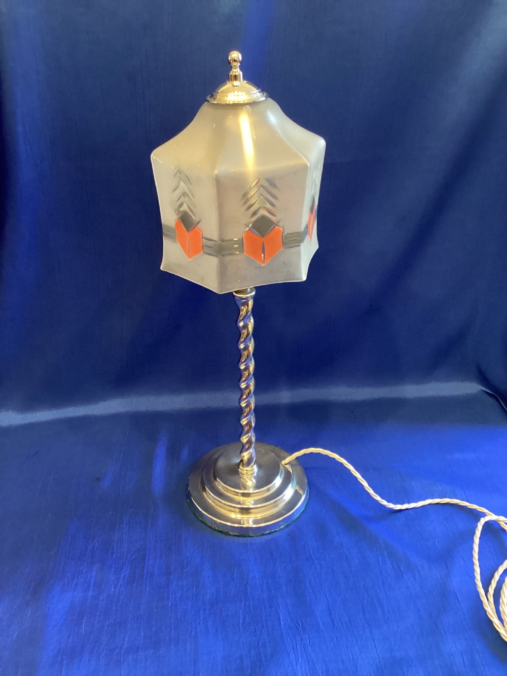 Art deco chrome table lamp