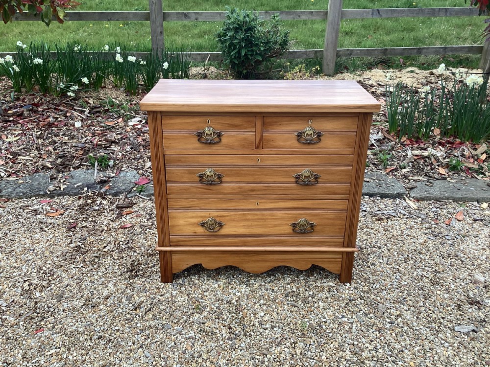 Antique Art Nouveau satinwood chest of drawers