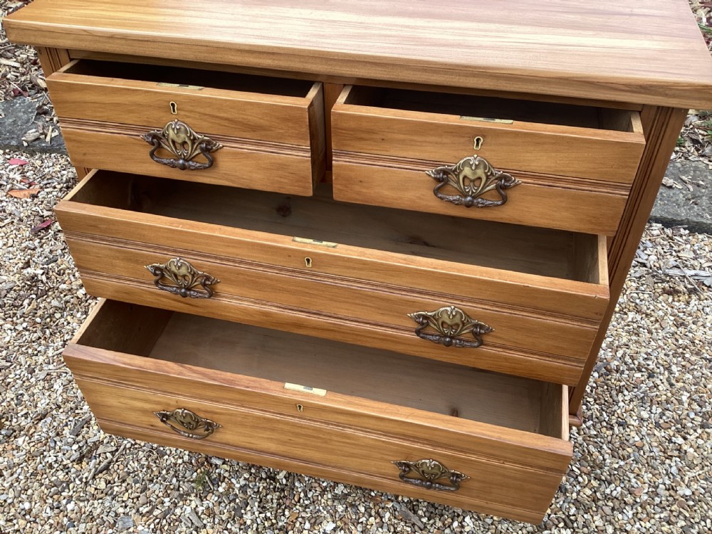 Antique Art Nouveau satinwood chest of drawers View V