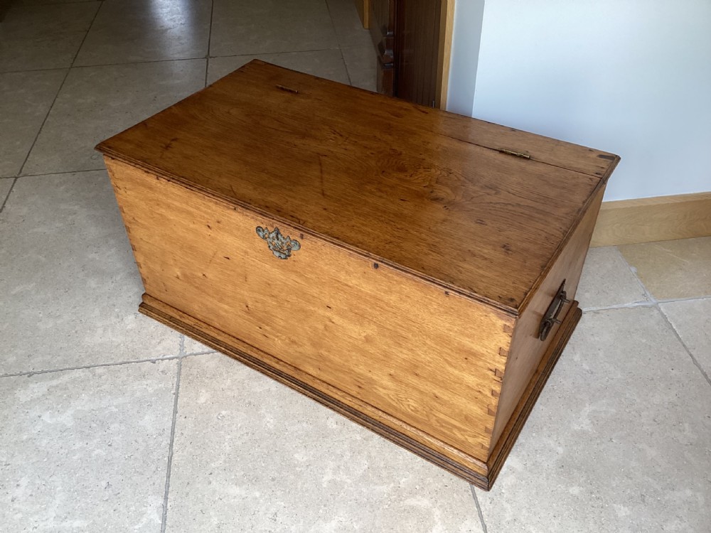 Antique Georgian oak storage box View IV