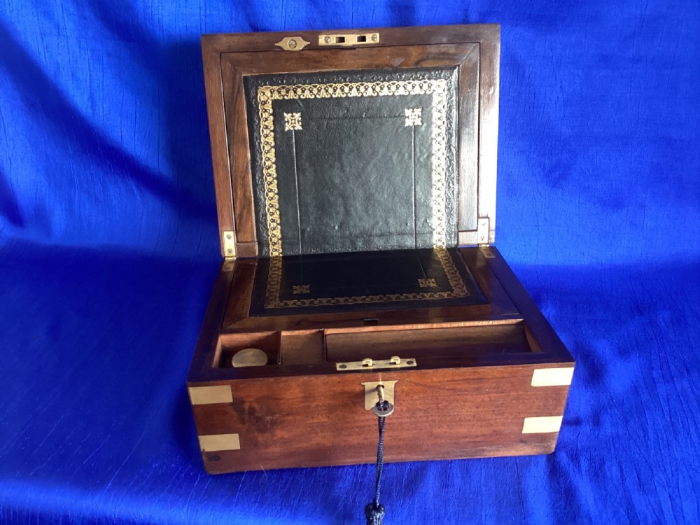 Victorian mahogany brass bound writing slope View V
