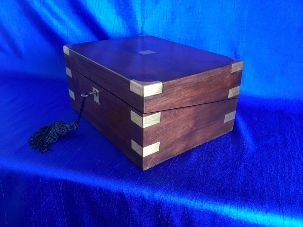 Victorian mahogany brass bound writing slope View VII