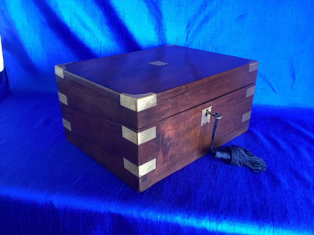 Victorian mahogany brass bound writing slope View VIII