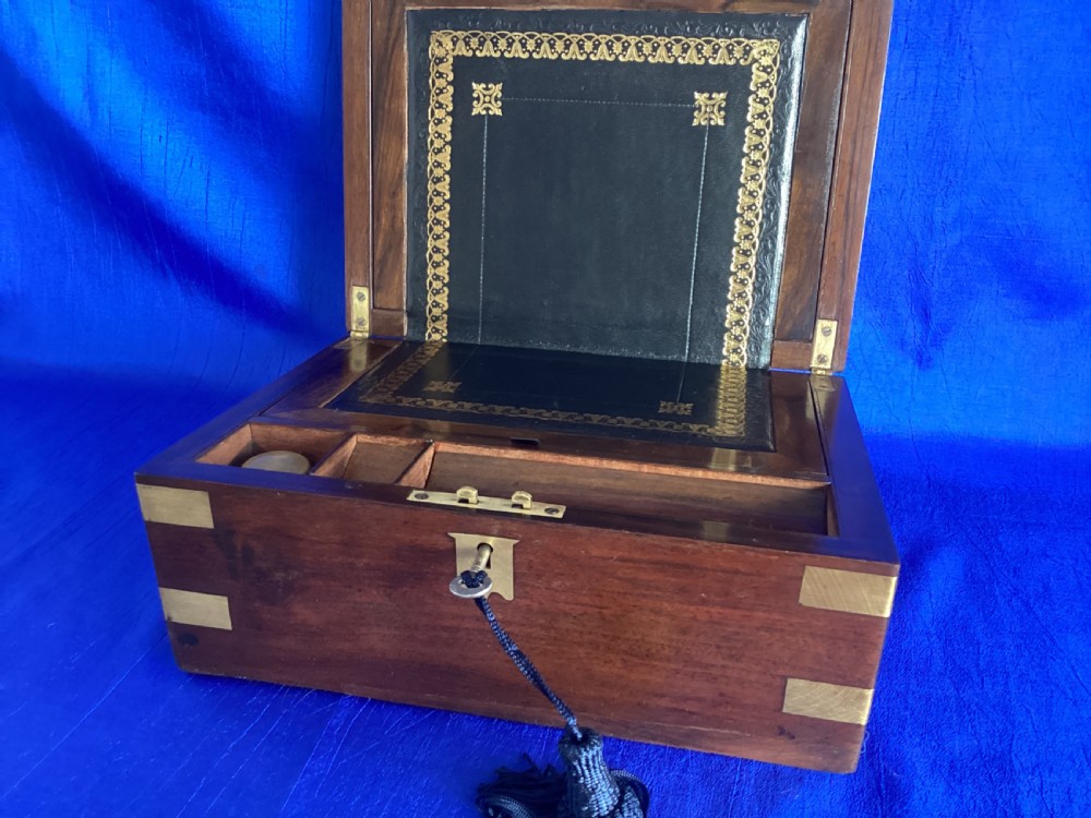 Victorian mahogany brass bound writing slope View IX