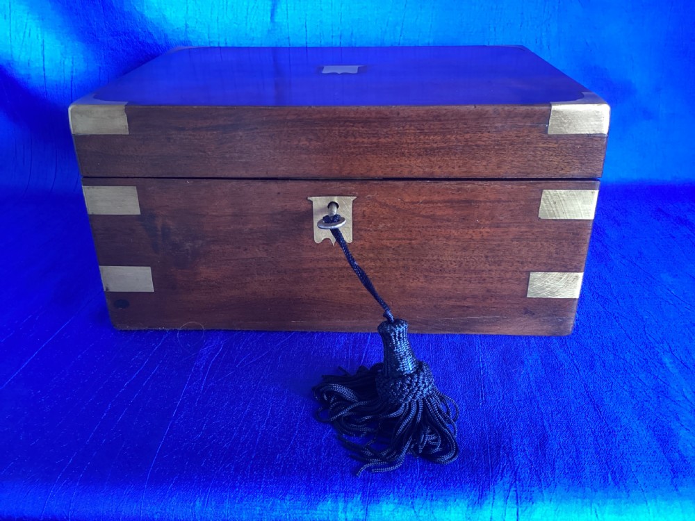 Victorian mahogany brass bound writing slope View X