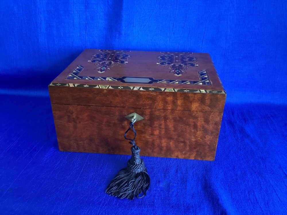 Victorian wooden jewellery box