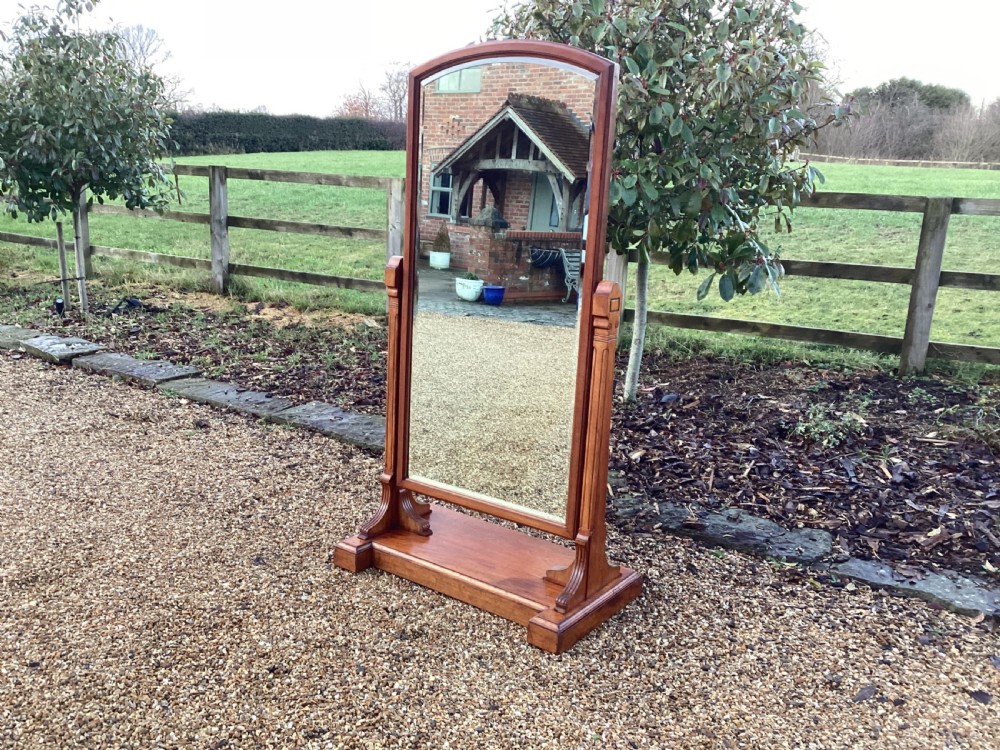 Victorian mahogany cheval dressing mirror View IV