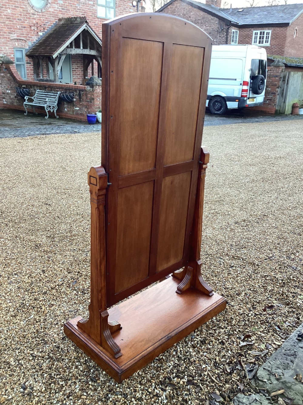Victorian mahogany cheval dressing mirror View IX