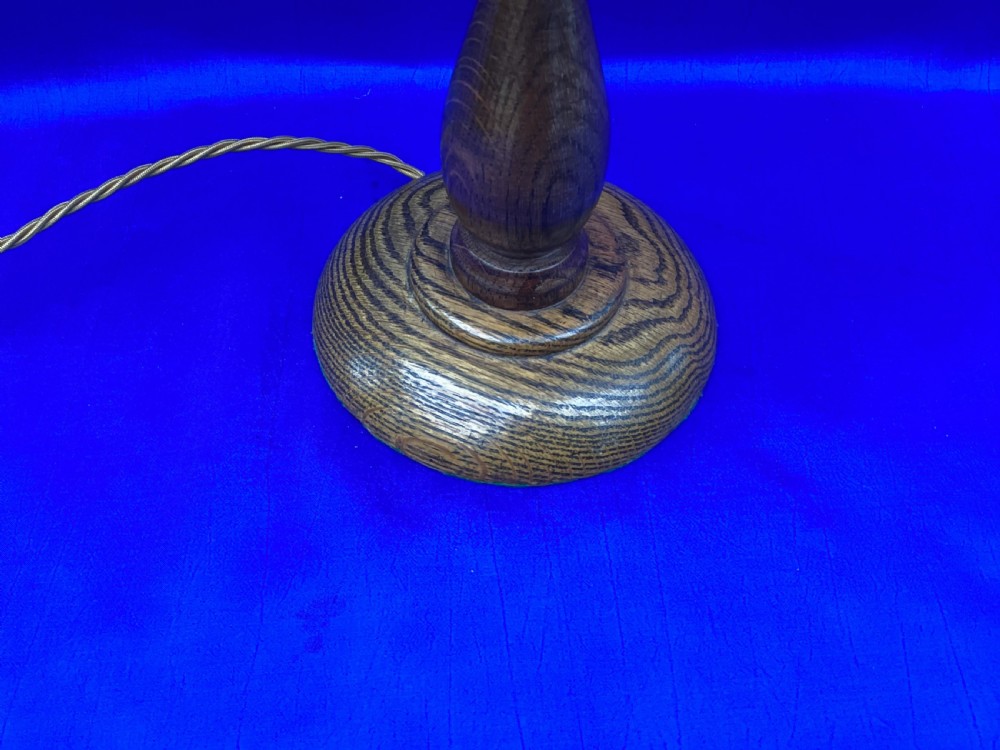 Antique pair of oak bedside lights View V