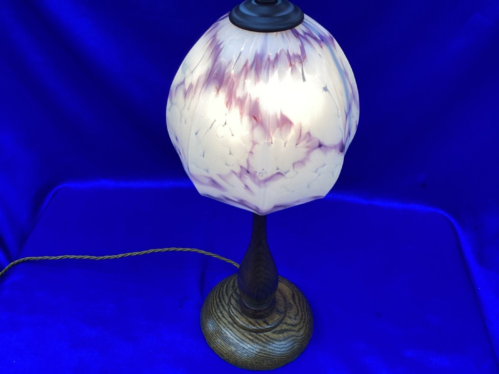 Antique pair of oak bedside lights View VI