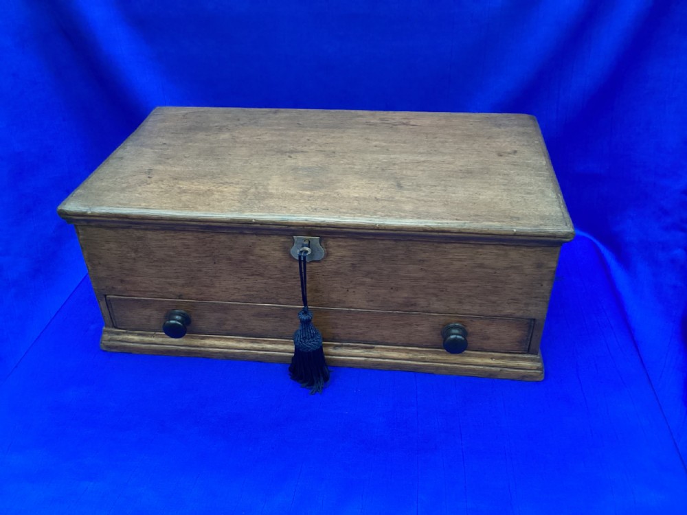 Victorian oak tool box chest View X