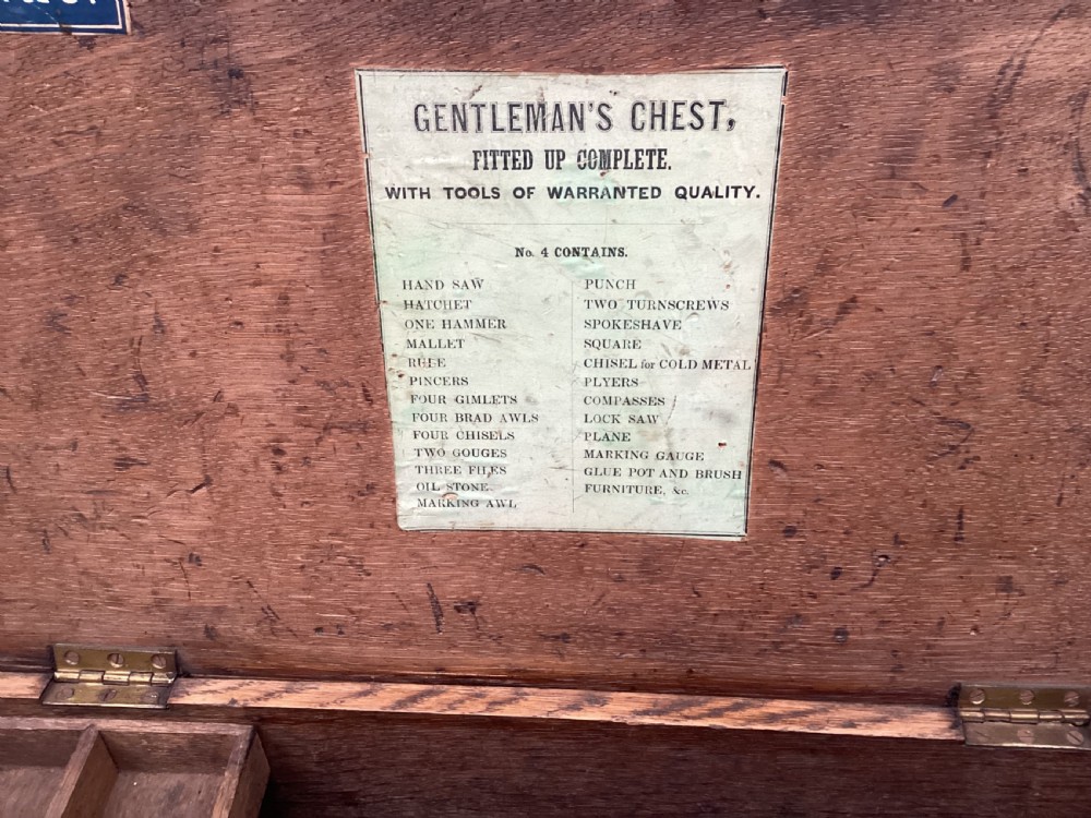 Victorian oak tool box chest View XII
