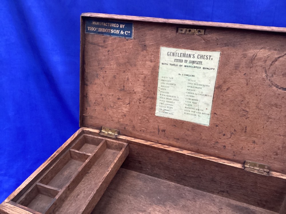 Victorian oak tool box chest View XIII