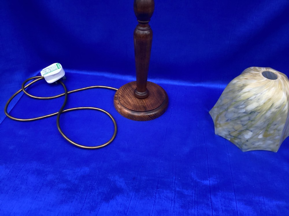 Antique oak table lamp View V