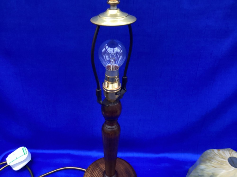 Antique oak table lamp View VI