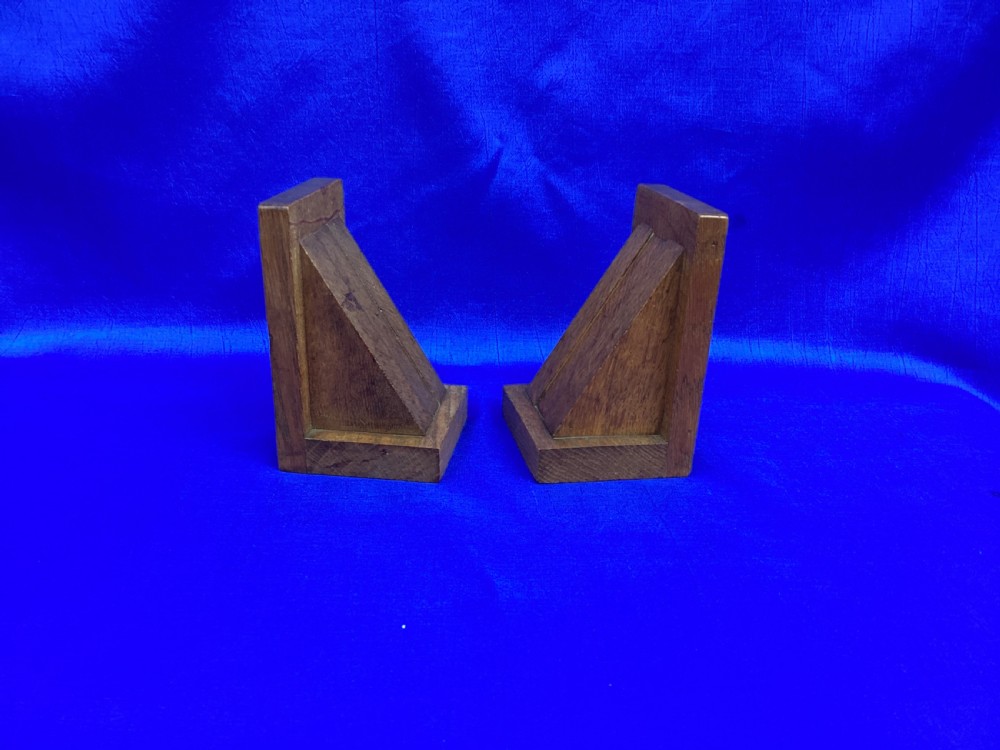 Antique Gordon Russell oak book ends View III