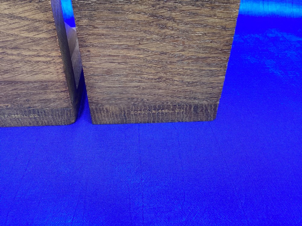 Antique Gordon Russell oak book ends View IV