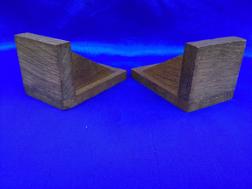 Antique Gordon Russell oak book ends View V