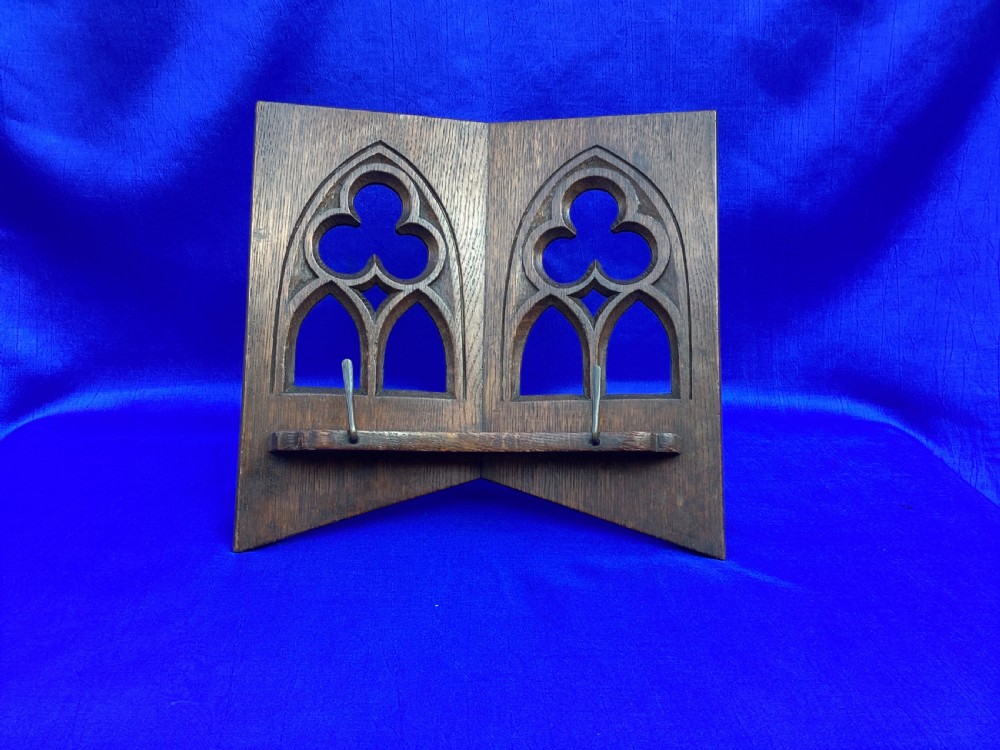 Antique oak Arts and Crafts book stand View II