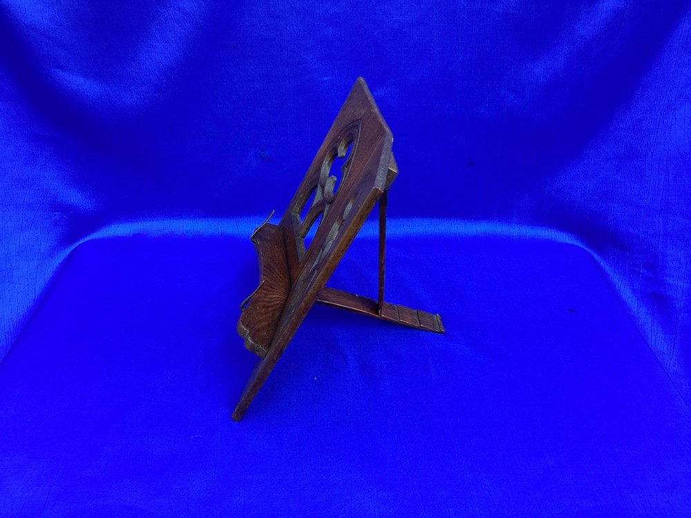 Antique oak Arts and Crafts book stand View IV