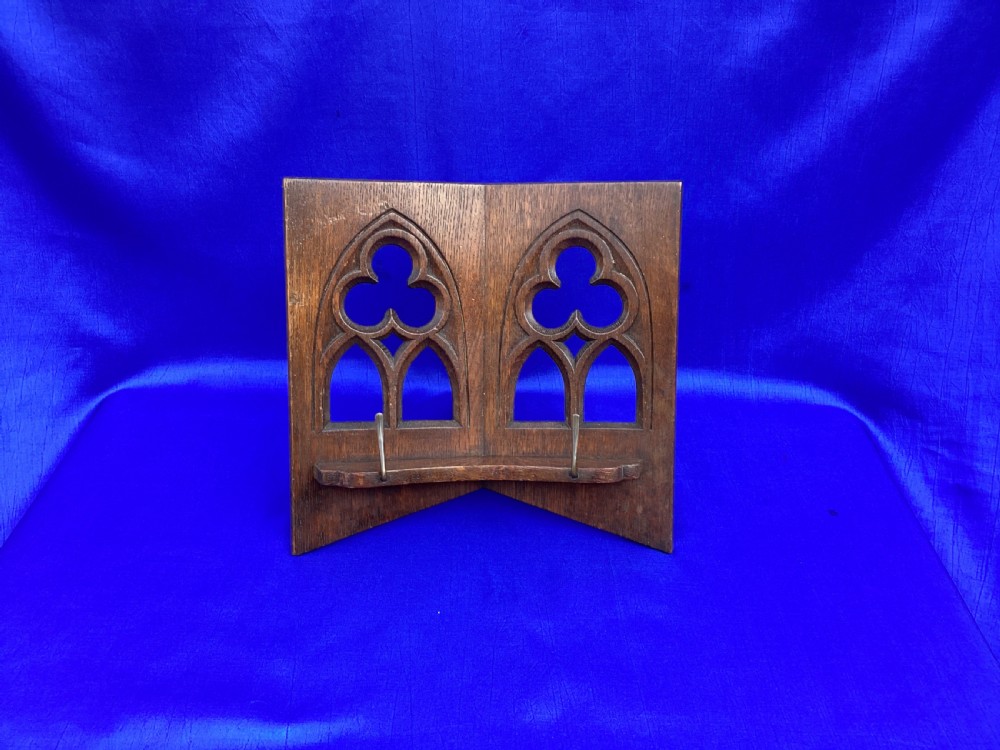Antique oak Arts and Crafts book stand View V