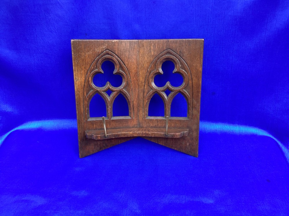 Antique oak Arts and Crafts book stand View VI