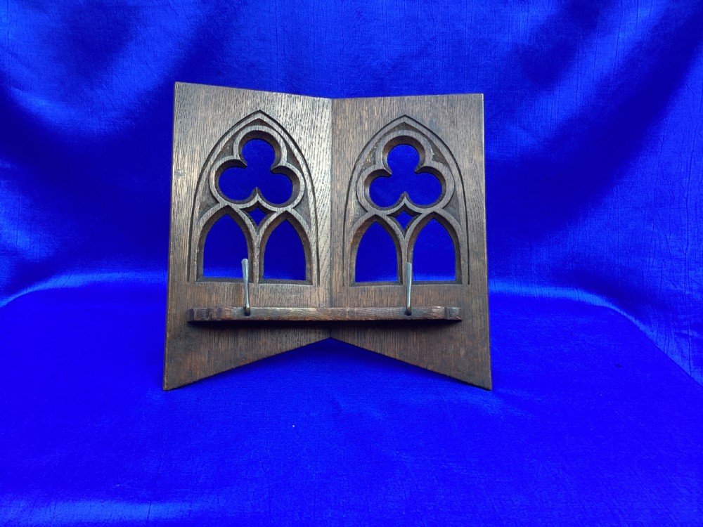 Antique oak Arts and Crafts book stand View VII