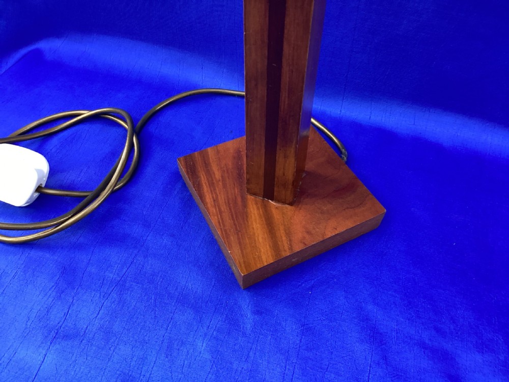 Antique Art Deco mahogany table lamp View V
