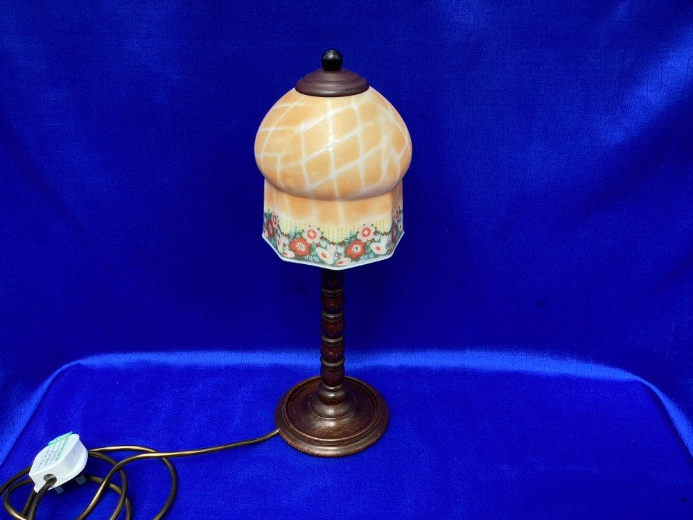 Antique French walnut table lamp