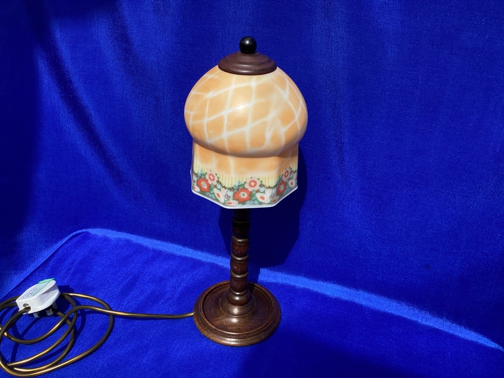 Antique French walnut table lamp View II