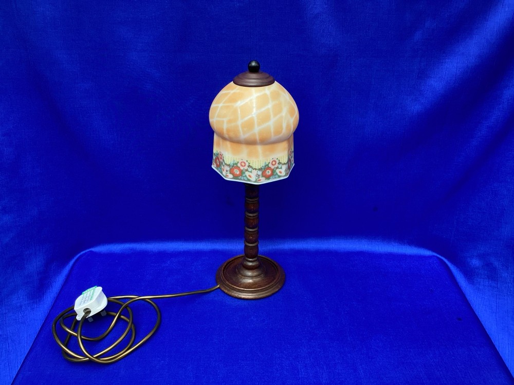 Antique French walnut table lamp View III