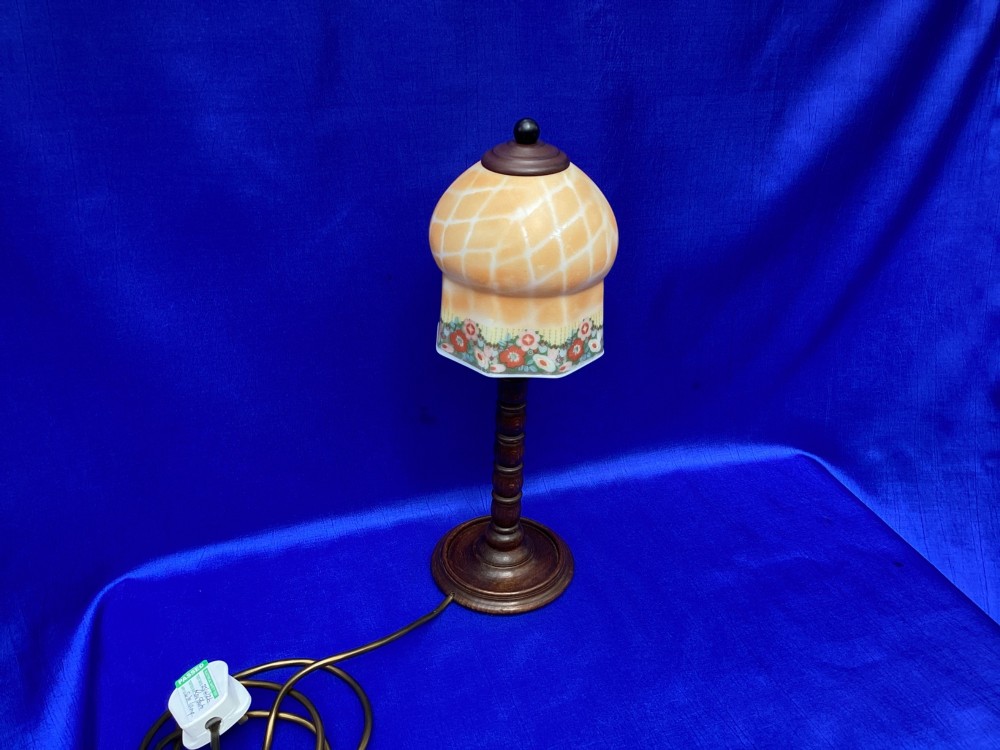 Antique French walnut table lamp View IV