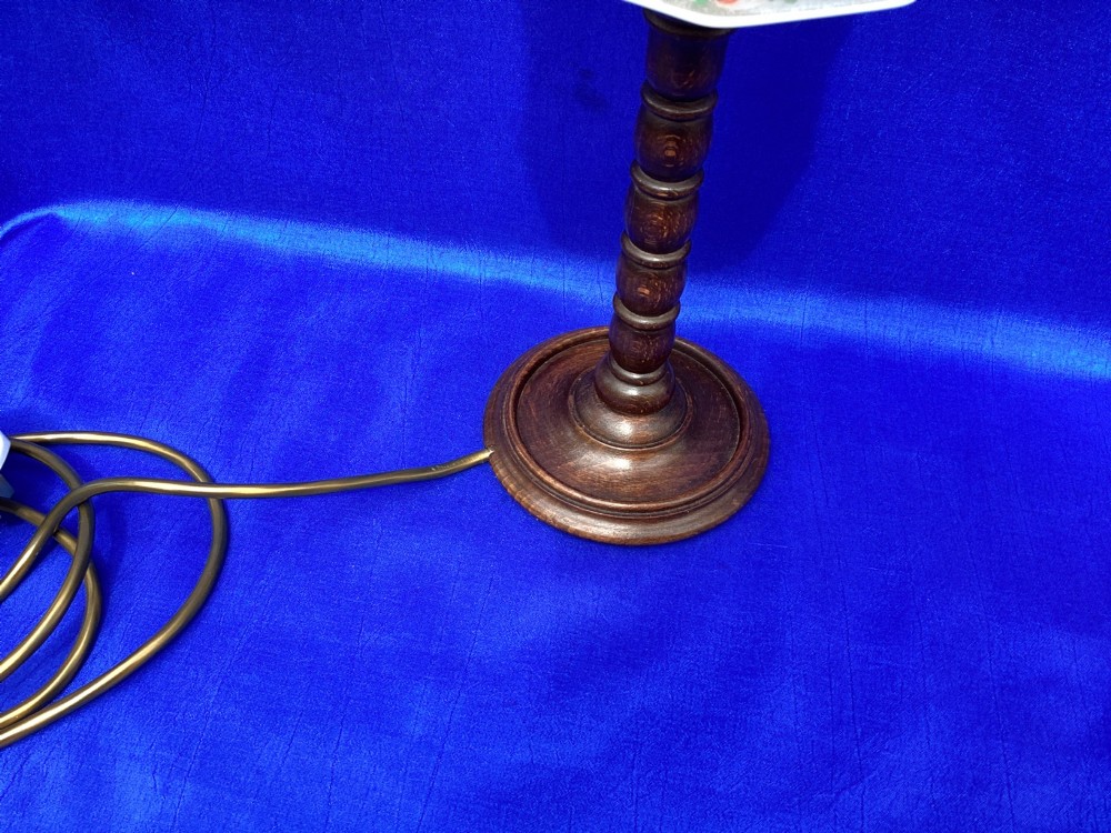 Antique French walnut table lamp View V