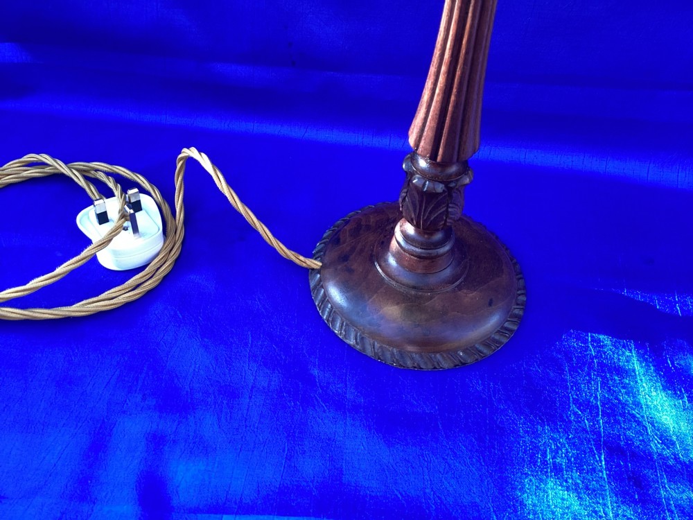 Antique French walnut table lamp View IV