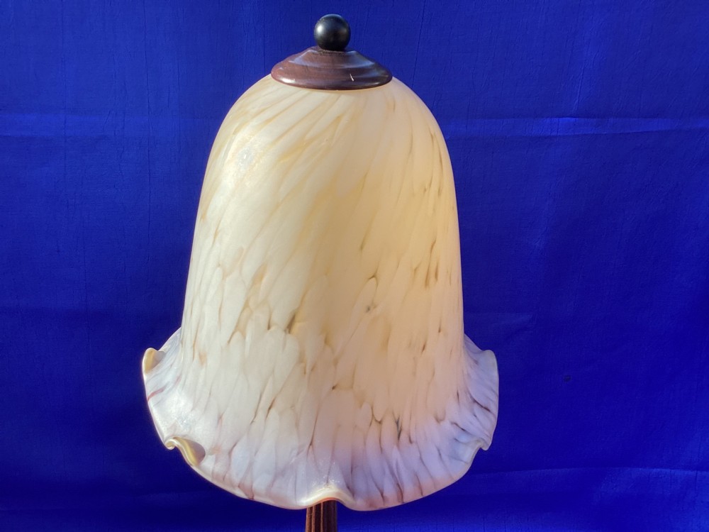 Antique French walnut table lamp View V