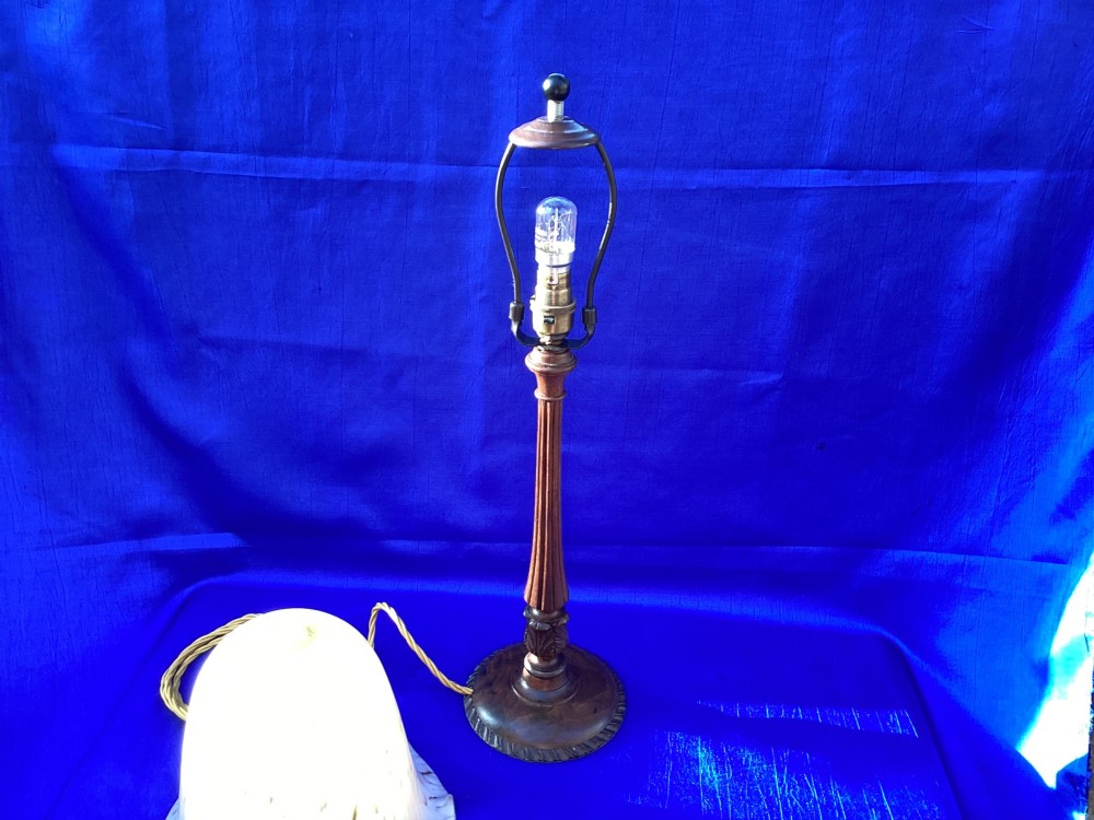 Antique French walnut table lamp View VII