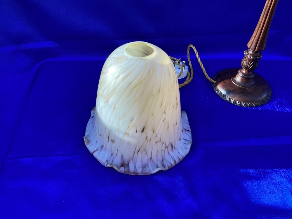 Antique French walnut table lamp View VIII