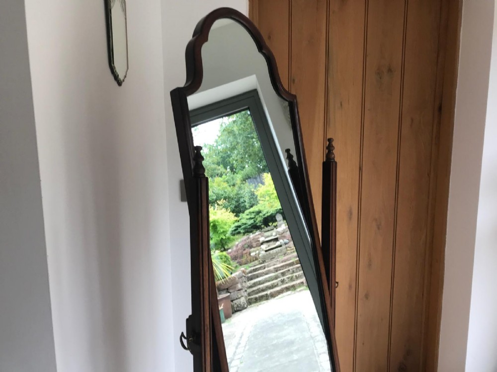 Edwardian mahogany cheval mirror View V