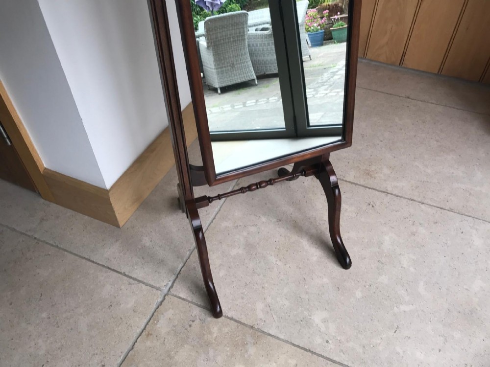 Edwardian mahogany cheval mirror View VI