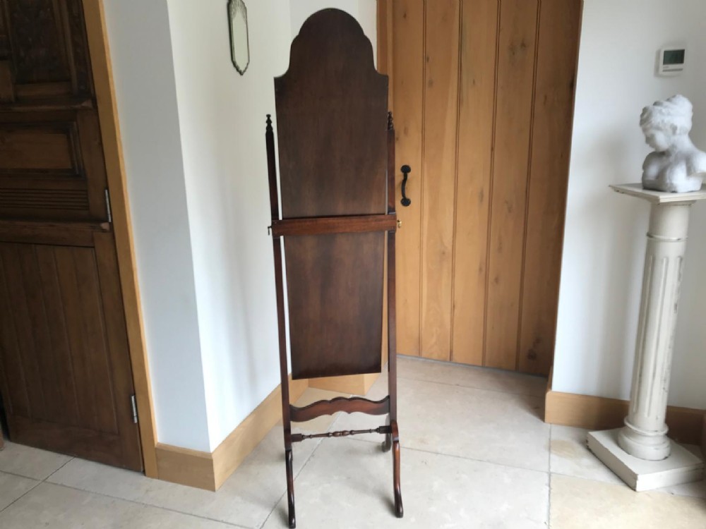 Edwardian mahogany cheval mirror View VII