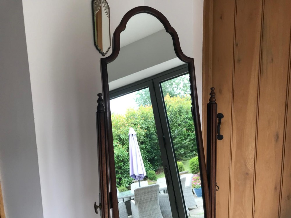 Edwardian mahogany cheval mirror View IX