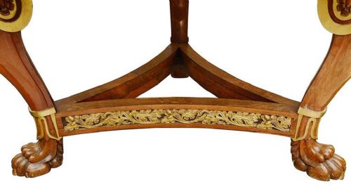 FRENCH 19TH CENTURY EMPIRE STYLE PORPHYRY MARBLE TOP CENTER TABLE - ADDITIONAL PHOTO 6